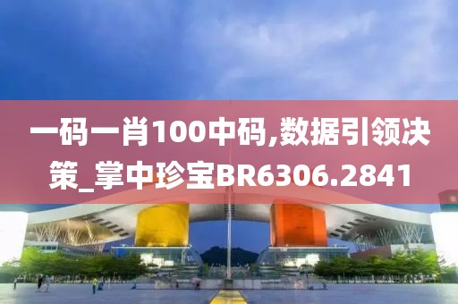 一码一肖100中码,数据引领决策_掌中珍宝BR6306.2841