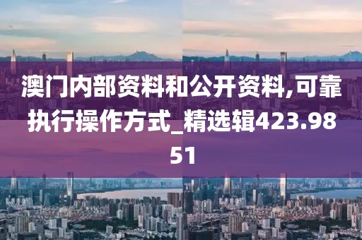 澳门内部资料和公开资料,可靠执行操作方式_精选辑423.9851