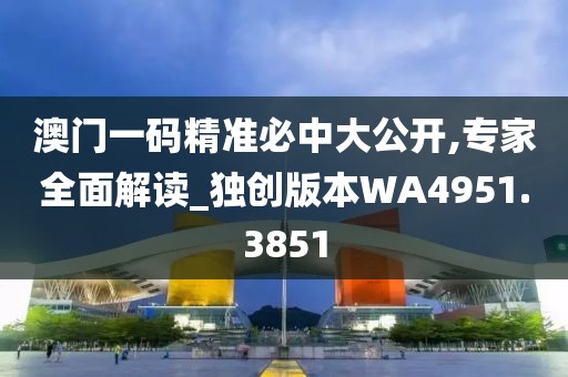澳门一码精准必中大公开,专家全面解读_独创版本WA4951.3851