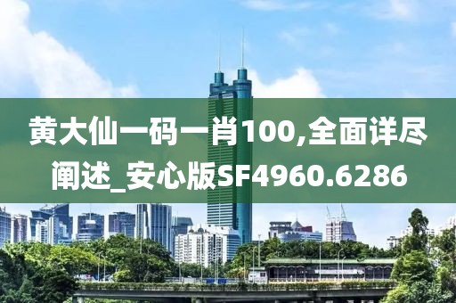 黄大仙一码一肖100,全面详尽阐述_安心版SF4960.6286