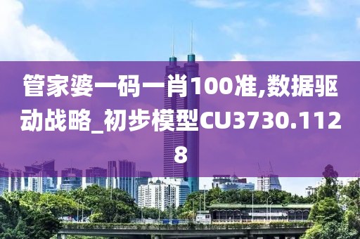 管家婆一码一肖100准,数据驱动战略_初步模型CU3730.1128