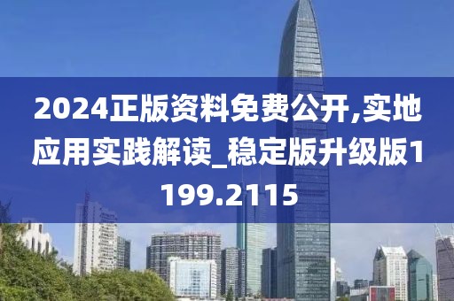 2024正版资料免费公开,实地应用实践解读_稳定版升级版1199.2115