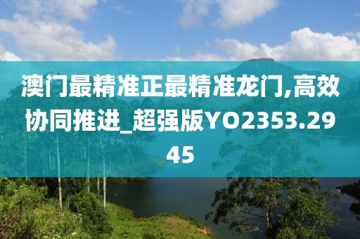 澳门最精准正最精准龙门,高效协同推进_超强版YO2353.2945