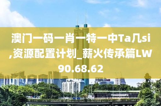 澳门一码一肖一特一中Ta几si,资源配置计划_薪火传承篇LW90.68.62