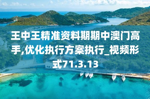 王中王精准资料期期中澳门高手,优化执行方案执行_视频形式71.3.13