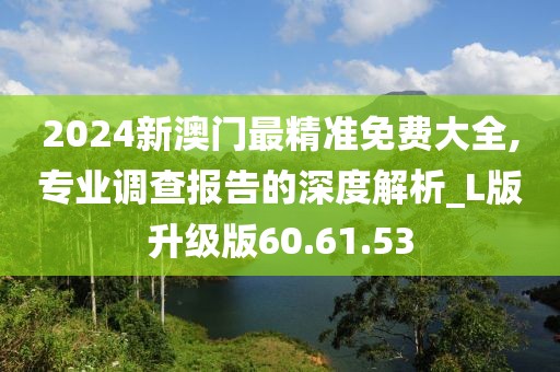 2024新澳门最精准免费大全,专业调查报告的深度解析_L版升级版60.61.53