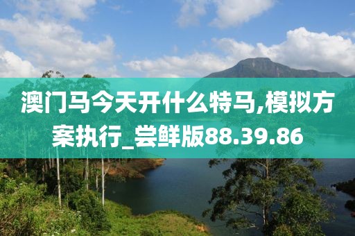 澳门马今天开什么特马,模拟方案执行_尝鲜版88.39.86