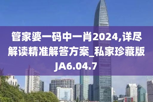 管家婆一码中一肖2024,详尽解读精准解答方案_私家珍藏版JA6.04.7
