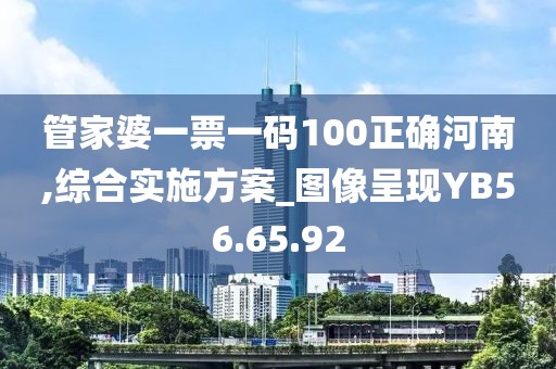 管家婆一票一码100正确河南,综合实施方案_图像呈现YB56.65.92
