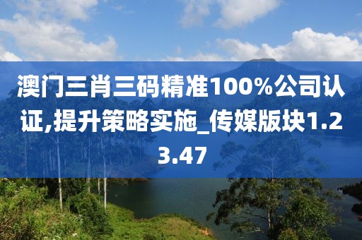 澳门三肖三码精准100%公司认证,提升策略实施_传媒版块1.23.47