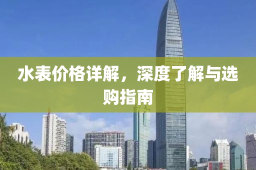 水表价格详解，深度了解与选购指南