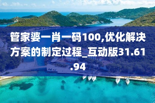管家婆一肖一码100,优化解决方案的制定过程_互动版31.61.94
