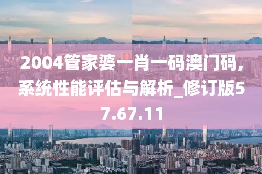 2004管家婆一肖一码澳门码,系统性能评估与解析_修订版57.67.11