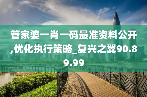 管家婆一肖一码最准资料公开,优化执行策略_复兴之翼90.89.99