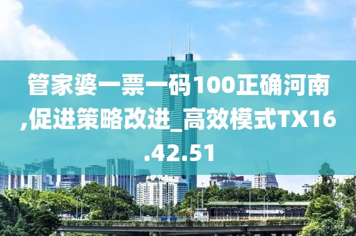 管家婆一票一码100正确河南,促进策略改进_高效模式TX16.42.51