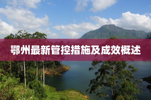 鄂州最新管控措施及成效概述