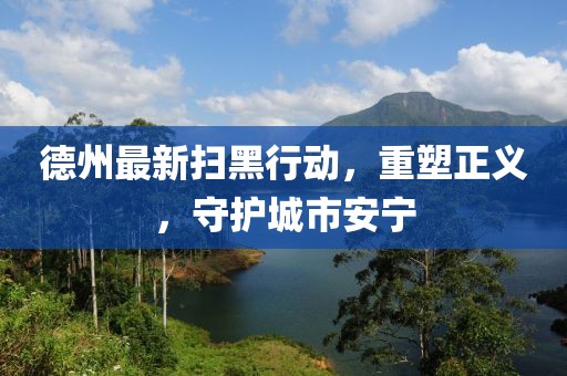 德州最新扫黑行动，重塑正义，守护城市安宁