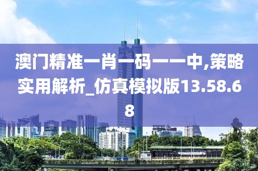 澳门精准一肖一码一一中,策略实用解析_仿真模拟版13.58.68