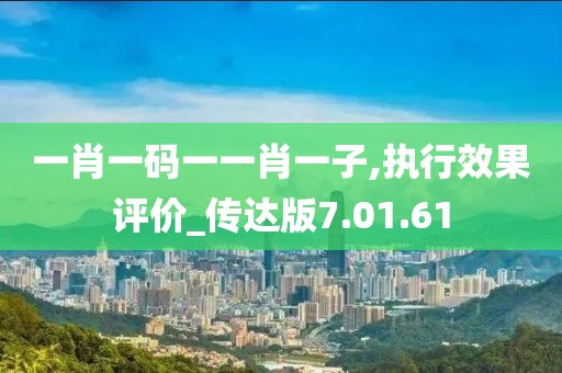 一肖一码一一肖一子,执行效果评价_传达版7.01.61