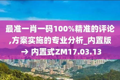 最准一肖一码100%精准的评论,方案实施的专业分析_内置版 → 内置式ZM17.03.13