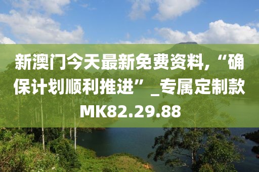 新澳门今天最新免费资料,“确保计划顺利推进”_专属定制款MK82.29.88