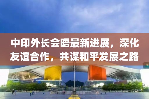 中印外长会晤最新进展，深化友谊合作，共谋和平发展之路