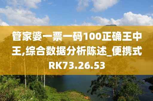 管家婆一票一码100正确王中王,综合数据分析陈述_便携式RK73.26.53
