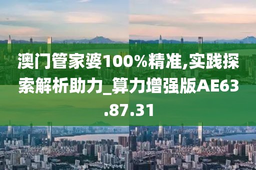 澳门管家婆100%精准,实践探索解析助力_算力增强版AE63.87.31