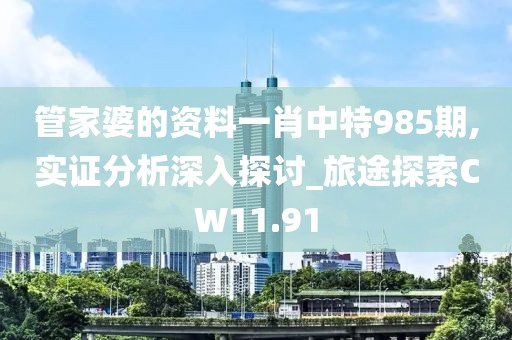 管家婆的资料一肖中特985期,实证分析深入探讨_旅途探索CW11.91