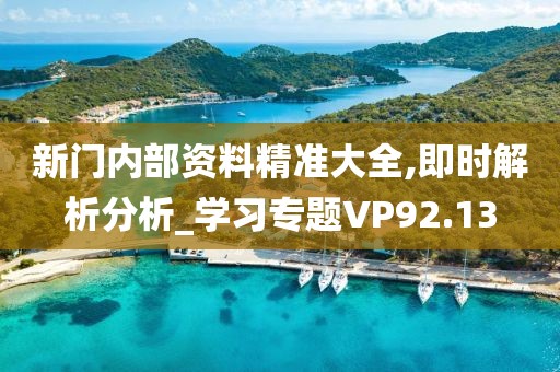 新门内部资料精准大全,即时解析分析_学习专题VP92.13