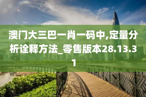 澳门大三巴一肖一码中,定量分析诠释方法_零售版本28.13.31
