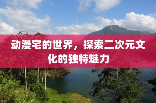 动漫宅的世界，探索二次元文化的独特魅力