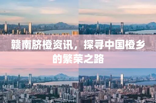 赣南脐橙资讯，探寻中国橙乡的繁荣之路