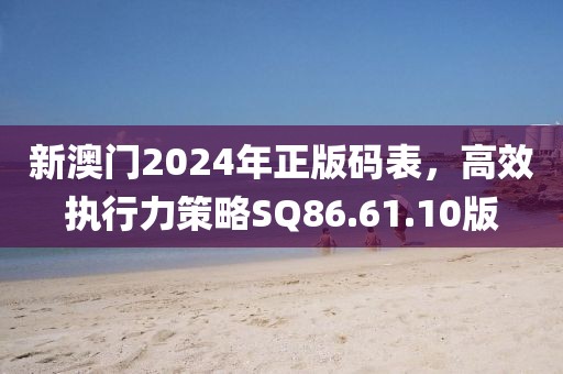 新澳门2024年正版码表，高效执行力策略SQ86.61.10版