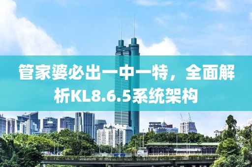 管家婆必出一中一特，全面解析KL8.6.5系统架构
