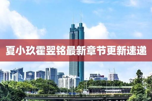 夏小玖霍翌铭最新章节更新速递
