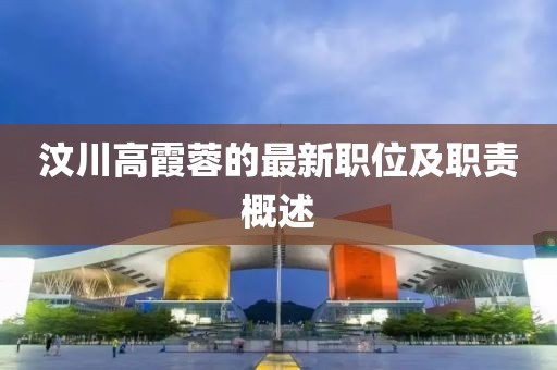 汶川高霞蓉的最新职位及职责概述