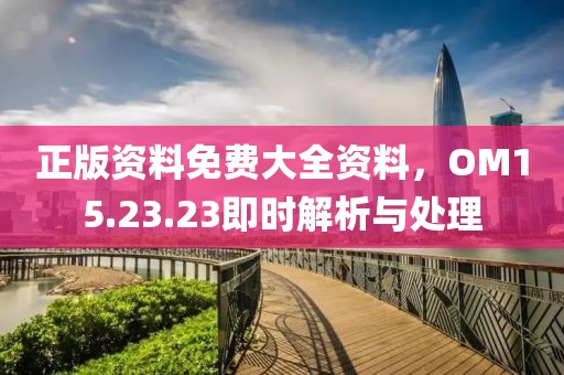 正版资料免费大全资料，OM15.23.23即时解析与处理