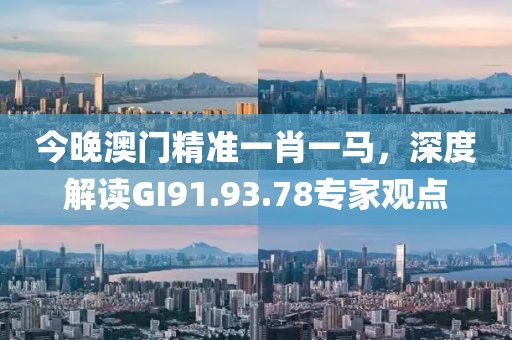 今晚澳门精准一肖一马，深度解读GI91.93.78专家观点