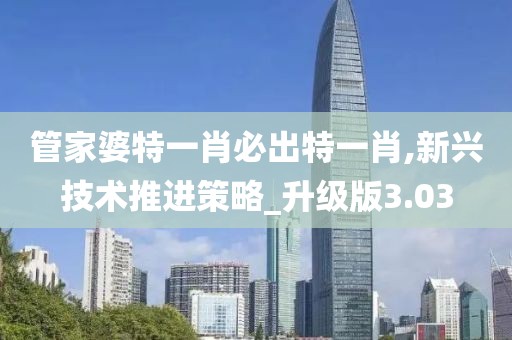 管家婆特一肖必出特一肖,新兴技术推进策略_升级版3.03
