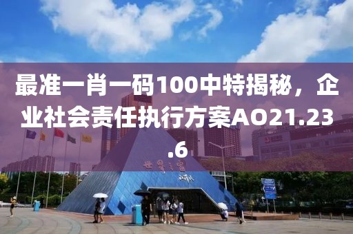 最准一肖一码100中特揭秘，企业社会责任执行方案AO21.23.6