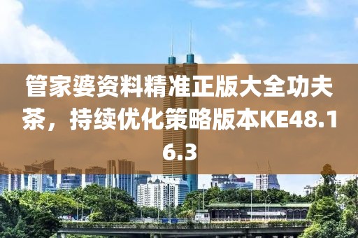 管家婆资料精准正版大全功夫茶，持续优化策略版本KE48.16.3