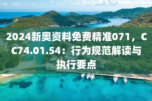 2024新奥资料免费精准071，CC74.01.54：行为规范解读与执行要点