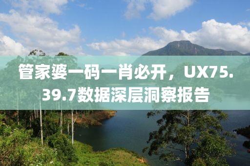 管家婆一码一肖必开，UX75.39.7数据深层洞察报告