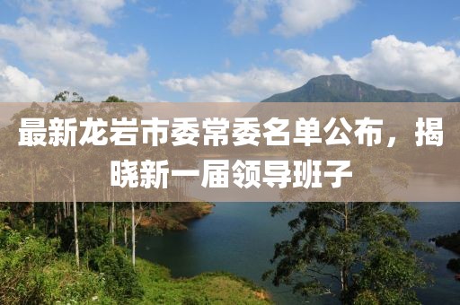 最新龙岩市委常委名单公布，揭晓新一届领导班子