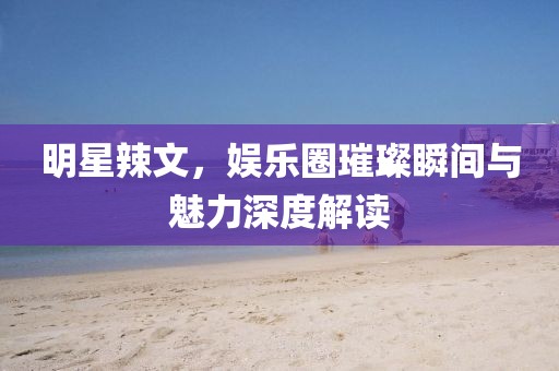 明星辣文，娱乐圈璀璨瞬间与魅力深度解读