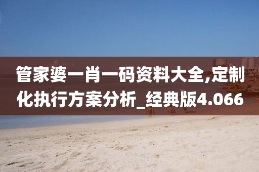 管家婆一肖一码资料大全,定制化执行方案分析_经典版4.066