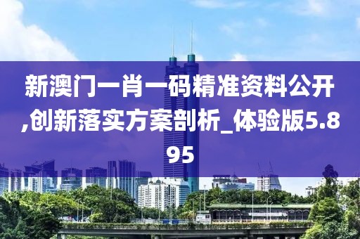 新澳门一肖一码精准资料公开,创新落实方案剖析_体验版5.895