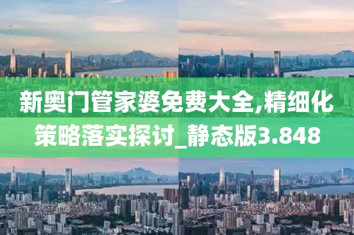 新奥门管家婆免费大全,精细化策略落实探讨_静态版3.848