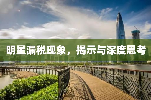 明星漏税现象，揭示与深度思考